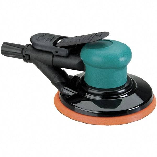 Dynabrade - 12,000 OPM, 14 CFM Air Consumption, Palm Air Orbital Sander - Round Pad, 1/4 NPT Inlet - Apex Tool & Supply