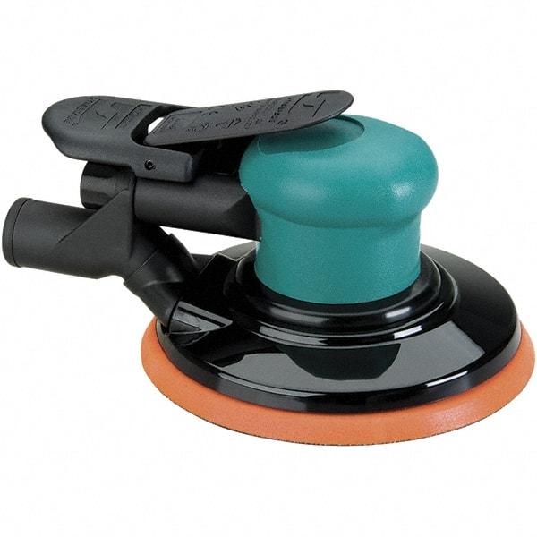 Dynabrade - 12,000 OPM, 14 CFM Air Consumption, Palm Air Orbital Sander - Round Pad, 1/4 NPT Inlet - Apex Tool & Supply