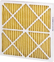 Made in USA - 20" Noml Height x 20" Noml Width x 2" Noml Depth, 65% Capture Efficiency, Wire-Backed Pleated Air Filter - MERV 11, Synthetic, Integrated Paperboard Frame, 500 Max FPM, 1,050 CFM, For Any Unit - Apex Tool & Supply