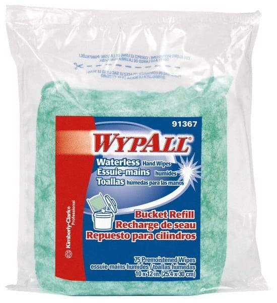 WypAll - Pre-Moistened Hand Cleaning Wipes - Refill, 12-1/4" x 10-1/2" Sheet Size, Green - Apex Tool & Supply