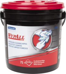 WypAll - Pre-Moistened Hand Cleaning Wipes - Canister, 12-1/4" x 10-1/2" Sheet Size, Green - Apex Tool & Supply