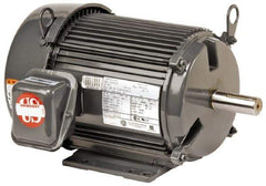 US Motors - 3 hp, TEFC Enclosure, No Thermal Protection, 1,735 RPM, 460 Volt, 60 Hz, Three Phase Premium Efficient Motor - Size 182 Frame, Rigid Mount, 2 Speed, Ball Bearings, 4.4 Full Load Amps, F Class Insulation, Reversible - Apex Tool & Supply