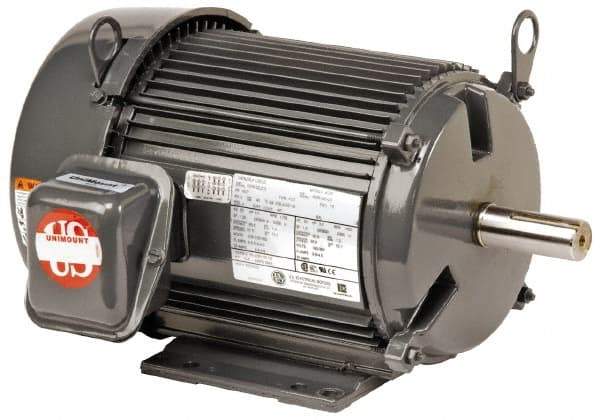 US Motors - 5 hp, TEFC Enclosure, No Thermal Protection, 1,750 RPM, 460 Volt, 60 Hz, Three Phase Premium Efficient Motor - Size 215 Frame, Rigid Mount, 2 Speed, Ball Bearings, 6.6 Full Load Amps, F Class Insulation, Reversible - Apex Tool & Supply