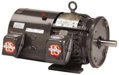 US Motors - 3 hp, TEFC Enclosure, No Thermal Protection, 1,765 RPM, 230/460 Volt, 60 Hz, Three Phase Premium Efficient Motor - Size 182 Frame, Rigid Mount, 1 Speed, Ball Bearings, 7.7/3.9 Full Load Amps, F Class Insulation, Reversible - Apex Tool & Supply