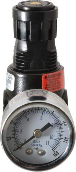 Wilkerson - 1/8 NPT Port, 13 CFM, Zinc Miniature Regulator - 2 to 125 psi Range, 300 Max psi Supply Pressure, 1/8" Gauge Port Thread, 1.65" Wide x 2.88" High - Apex Tool & Supply