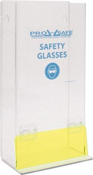 PRO-SAFE - 25 Pair Stack Style Acrylic Safety Glasses Dispenser - 8 Inch Wide x 18 Inch High x 4 Inch Deep, Wall Mount - Apex Tool & Supply