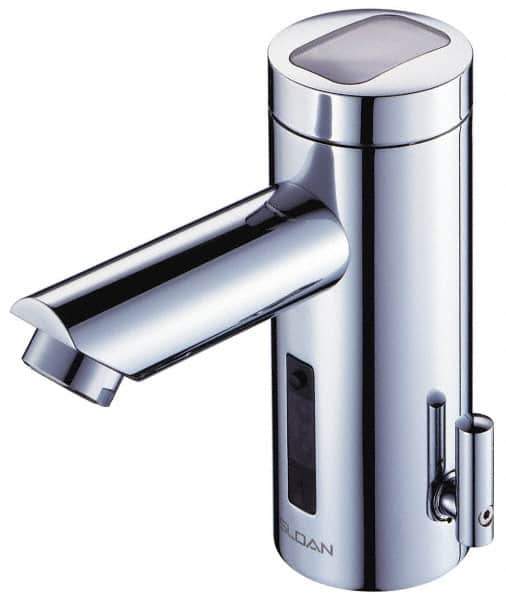 Sloan Valve Co. - Chrome Single Hole Electronic & Sensor Faucet with External Mixer - Powered by Battery, Standard Spout, 4" Mounting Centers - Apex Tool & Supply