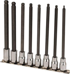 SK - 8 Piece 3/8" Drive Metric Ball Hex Bit Socket Set - 3 to 10mm Hex - Apex Tool & Supply