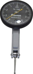Starrett - 7 Piece, 0" to 0.01" Measuring Range, 1-3/8" Dial Diam, 0-5-0 Dial Reading, Black Dial Test Indicator Kit - 13/16" Contact Point Length, 2mm Ball Diam, 0.0001" Dial Graduation - Apex Tool & Supply