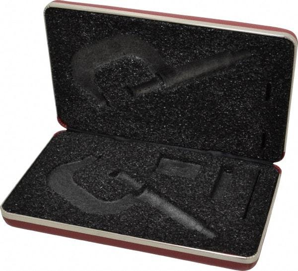 Starrett - Micrometer Case - 2" Max Measurement, Use with 2, 2A, 2M & 2MA Outside Micrometers - Apex Tool & Supply