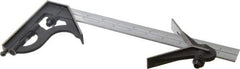 Starrett - 3 Piece, 12" Combination Square Set - 1/100, 1/32, 1/50 & 1/64" (16R) Graduation, Steel Blade, Cast Iron Center & Square Head - Apex Tool & Supply