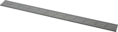 Starrett - 12 Inch Long Blade, 16R Graduation Combination Square Blade - Satin Chrome Finish, Steel, 1/100, 1/64, 1/50 and 1/32 Inch Graduation - Apex Tool & Supply