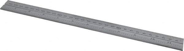Starrett - 12 Inch Long Blade, 300mm Long Blade, English and Metric Graduation Combination Square Blade - Satin Chrome Finish, Steel, 1/64 and 1/32 Inch Graduation, 0.5 and 1mm Graduation - Apex Tool & Supply