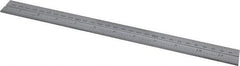 Starrett - 12 Inch Long Blade, 300mm Long Blade, English and Metric Graduation Combination Square Blade - Satin Chrome Finish, Steel, 1/64 and 1/32 Inch Graduation, 0.5 and 1mm Graduation - Apex Tool & Supply