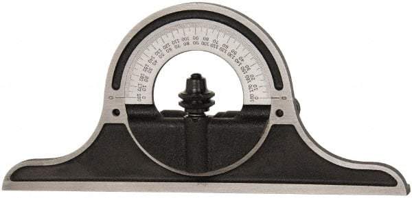 Starrett - 12 to 24 Inch Long Blade, Combination Square Protractor Head - Black Wrinkle Coated, Cast Iron - Apex Tool & Supply