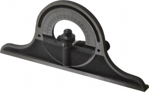 Starrett - 12 to 24 Inch Long Blade, Combination Square Protractor Head - Black Wrinkle, Chrome on Turret Coated, Cast Iron - Apex Tool & Supply