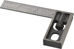Starrett - 4 Inch Long, 4R Double Square - 1/64, 1/32, 1/16 and 1/8 Inch Graduation, Hardened Steel - Apex Tool & Supply