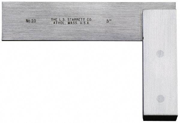 Starrett - 36" Blade Length, 20" Base Length Steel Square - 0.0025mm Accuracy - Apex Tool & Supply