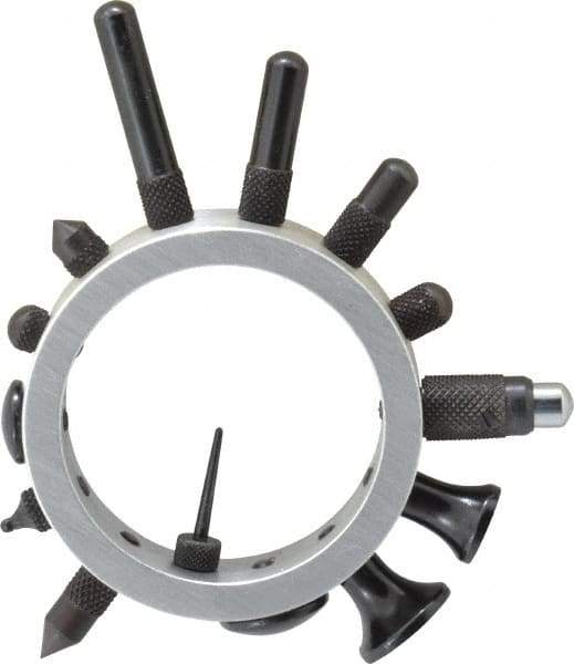 Starrett - 14 Piece, #4-48 Inch Thread, Steel, Drop Indicator Contact Point Set and Kit - Use With 25R Contact Point Set - Apex Tool & Supply
