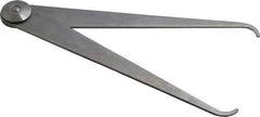 Starrett - 6 Inch Leg, Firm Joint, Steel, Polished, Inside Caliper - 8 Inch Max Measurement, 200mm Max Measurement, Flat Leg - Apex Tool & Supply