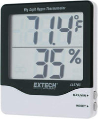 Extech - 14 to 140°F, 10 to 99% Humidity Range, Thermo-Hygrometer - 5% Relative Humidity Accuracy - Apex Tool & Supply