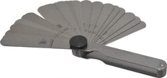 Starrett - 26 Piece, 0.0015 to 0.025" Thick, Parallel Feeler Gage Set - 3-1/32" Leaf Length, 1/2" Wide, Tempered Steel - Apex Tool & Supply