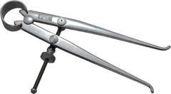 Starrett - 4 Inch Leg, Spring Joint, Steel, Polished, Inside Caliper - 4 Inch Max Measurement, 100mm Max Measurement, Flat Leg - Apex Tool & Supply