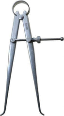 Starrett - 6 Inch Leg, Spring Joint, Steel, Polished, Inside Caliper - 6 Inch Max Measurement, 150mm Max Measurement, Flat Leg - Apex Tool & Supply