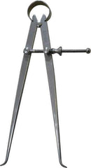 Starrett - 8 Inch Leg, Spring Joint, Steel, Polished, Inside Caliper - 8 Inch Max Measurement, 200mm Max Measurement, Flat Leg - Apex Tool & Supply
