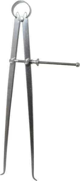 Starrett - 12 Inch Leg, Spring Joint, Steel, Polished, Inside Caliper - 12 Inch Max Measurement, 300mm Max Measurement, Flat Leg - Apex Tool & Supply