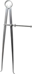 Starrett - 12 Inch Leg, Spring Joint, Steel, Polished, Inside Caliper - 12 Inch Max Measurement, 300mm Max Measurement, Flat Leg - Apex Tool & Supply