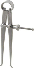 Starrett - 4 Inch Leg, Spring Joint, Steel, Polished, Inside Caliper - 4 Inch Max Measurement, 100mm Max Measurement, Flat Leg with Quick Nut Adjustment - Apex Tool & Supply