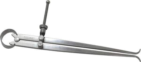Starrett - 8 Inch Leg, Spring Joint, Steel, Polished, Inside Caliper - 8 Inch Max Measurement, 200mm Max Measurement, Flat Leg with Quick Nut Adjustment - Apex Tool & Supply
