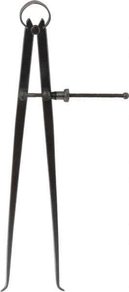 Starrett - 12 Inch Leg, Spring Joint, Steel, Polished, Inside Caliper - 12 Inch Max Measurement, 300mm Max Measurement, Flat Leg with Quick Nut Adjustment - Apex Tool & Supply