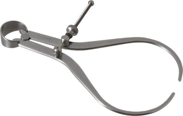 Starrett - 6 Inch Leg, Spring Joint, Steel, Polished, Outside Caliper - 6 Inch Max Measurement, 150mm Max Measurement, Flat Leg - Apex Tool & Supply
