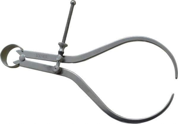 Starrett - 8 Inch Leg, Spring Joint, Steel, Polished, Outside Caliper - 8 Inch Max Measurement, 200mm Max Measurement, Flat Leg - Apex Tool & Supply