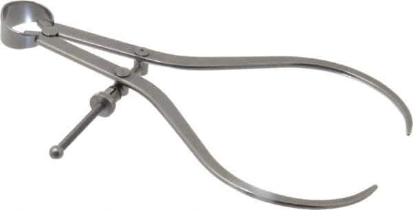Starrett - 8 Inch Leg, Spring Joint, Steel, Polished, Outside Caliper - 8 Inch Max Measurement, 200mm Max Measurement, Flat Leg with Quick Nut Adjustment - Apex Tool & Supply