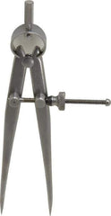 Starrett - 4 Inch Leg, Spring Joint, Steel, Polished, Divider - 4 Inch Max Measurement, 100mm Max Measurement, Flat Leg - Apex Tool & Supply