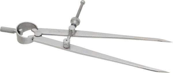 Starrett - 6 Inch Leg, Spring Joint, Steel, Polished, Divider - 6 Inch Max Measurement, 150mm Max Measurement, Flat Leg - Apex Tool & Supply