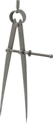 Starrett - 8 Inch Leg, Spring Joint, Steel, Polished, Divider - 8 Inch Max Measurement, 200mm Max Measurement, Flat Leg - Apex Tool & Supply