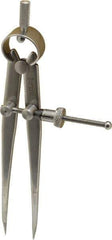 Starrett - 4 Inch Leg, Spring Joint, Steel, Polished, Divider - 4 Inch Max Measurement, 100mm Max Measurement, Flat Leg with Quick Nut Adjustment - Apex Tool & Supply
