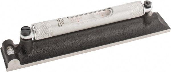 Starrett - 8" Long, 0.0050 & 0.0500" Graduation Sensitivity per 10", 2 Vials, Machinists' Level - Cast Iron, 1/64" Base Flatness, 1-5/16" Wide x 1-5/8" High - Apex Tool & Supply