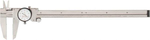 Starrett - 0" to 12" Range, 0.001" Graduation, 0.1" per Revolution, Dial Caliper - White Face, 2-1/2" Jaw Length, Accurate to 0.001" - Apex Tool & Supply