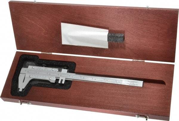 Starrett - 0 to 6" Steel Vernier Caliper - 0.0010" Graduation, 1-9/16" Jaw Depth, 0.0005" Accuracy - Apex Tool & Supply
