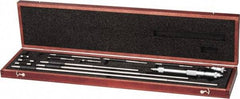 Starrett - 2 to 32", Satin Chrome Coated, Mechanical Inside Micrometer Set - 0.001" Graduation, Friction Thimble - Apex Tool & Supply