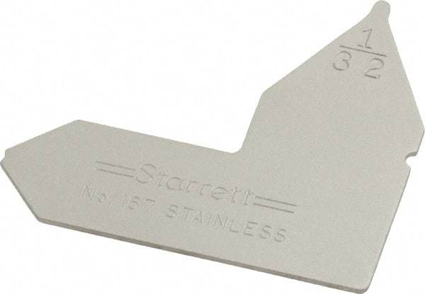 Starrett - 1/32 Inch Radius Gage - Satin Chrome Finish, Stainless Steel - Apex Tool & Supply