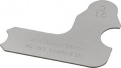 Starrett - 3/16 Inch Radius Gage - Satin Chrome Finish, Stainless Steel - Apex Tool & Supply
