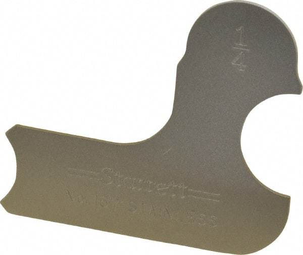 Starrett - 1/4 Inch Radius Gage - Satin Chrome Finish, Stainless Steel - Apex Tool & Supply