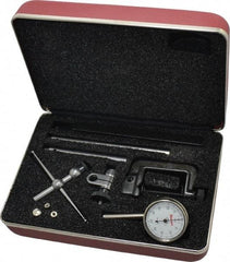 Starrett - 10 Piece, 0" to 0.2" Measuring Range, 1-7/16" Dial Diam, 0-50-0 Dial Reading, White Dial Test Indicator Kit - 0.001" Dial Graduation - Apex Tool & Supply