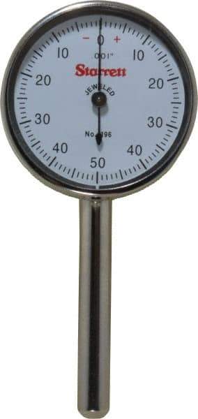 Starrett - 0.2" Range, 0-50-0 Dial Reading, 0.001" Graduation Dial Drop Indicator - 1-7/16" Dial - Apex Tool & Supply